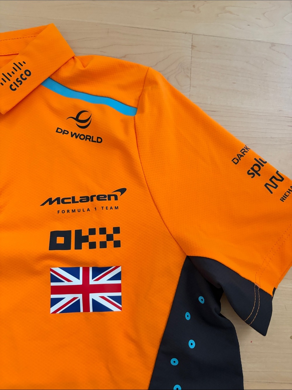 McLaren Youth Large Orange & Black Racing Polo Shirt - Picture 2 of 6